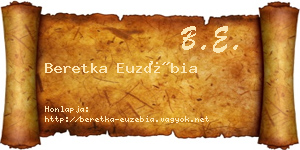 Beretka Euzébia névjegykártya